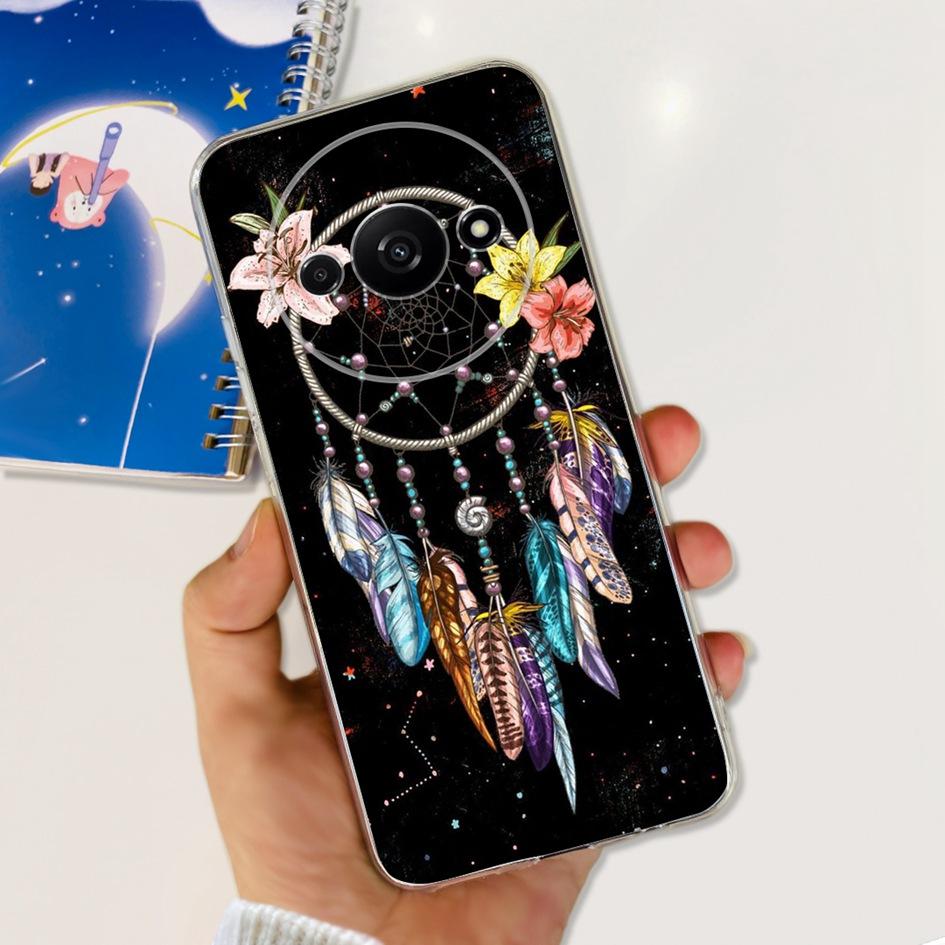 For Funda Xiaomi Redmi A3 Case 2024 Fashion Flower Transparent Silicone Soft TPU Phone Case For Xiomi Redmi A3 RedmiA3 4G Covers