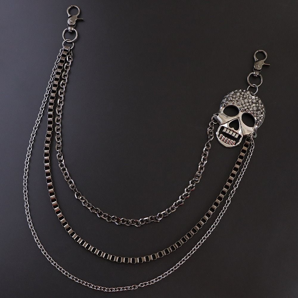 Gothic Skull Waist Chain Metal Tassel Jeans Chain Personality Punk Belt Chain  Jeans Decoration