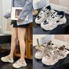Маленькие белые туфли женские весна и осень новые туфли Daddy на толстой подошве с круглым носком повседневная спортивная обувь модный стиль кампуса