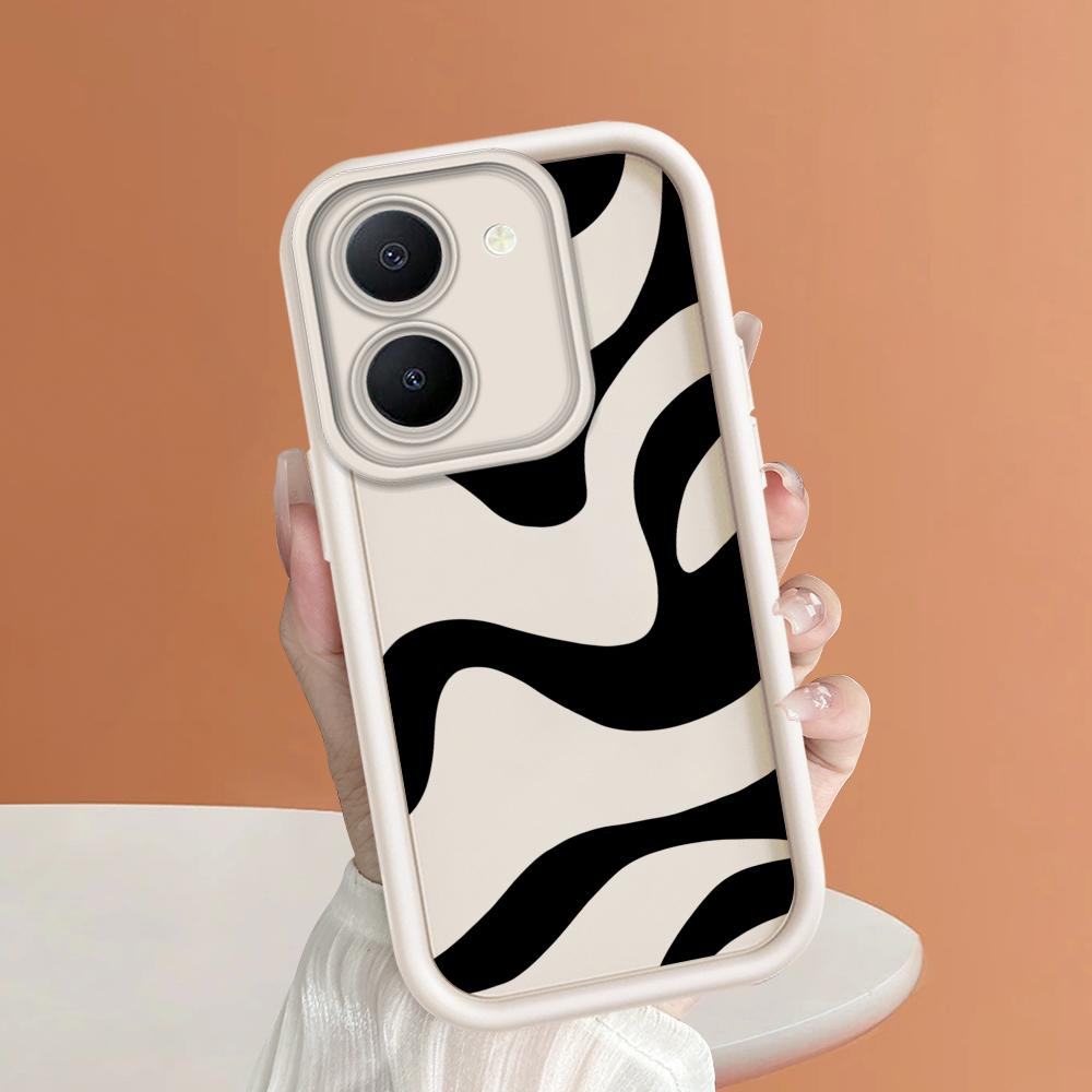 Мягкие силиконовые квадратные лестницы с мультяшным узором, полное покрытие, защита камеры, противоударный чехол для iPhone Infinix Tecno Vivo