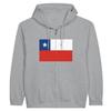 Sweat à capuche - PIXELFORMA - Drapeau du Chili - Gris - Fermeture éclair - ConfortOptimumal