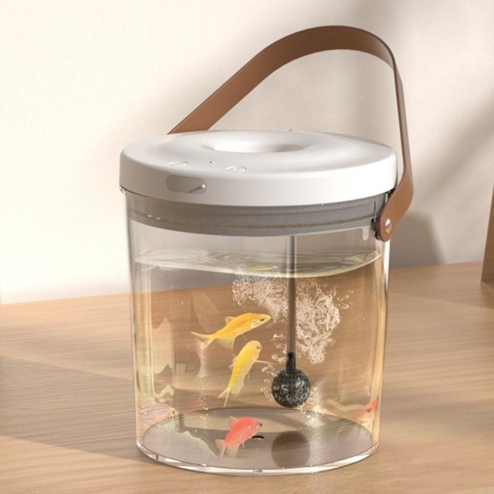 Transparent Oxygen Filled Fish Tank PC Plastic Handheld Fish Tank Ecological Fish Tank  Home Decor