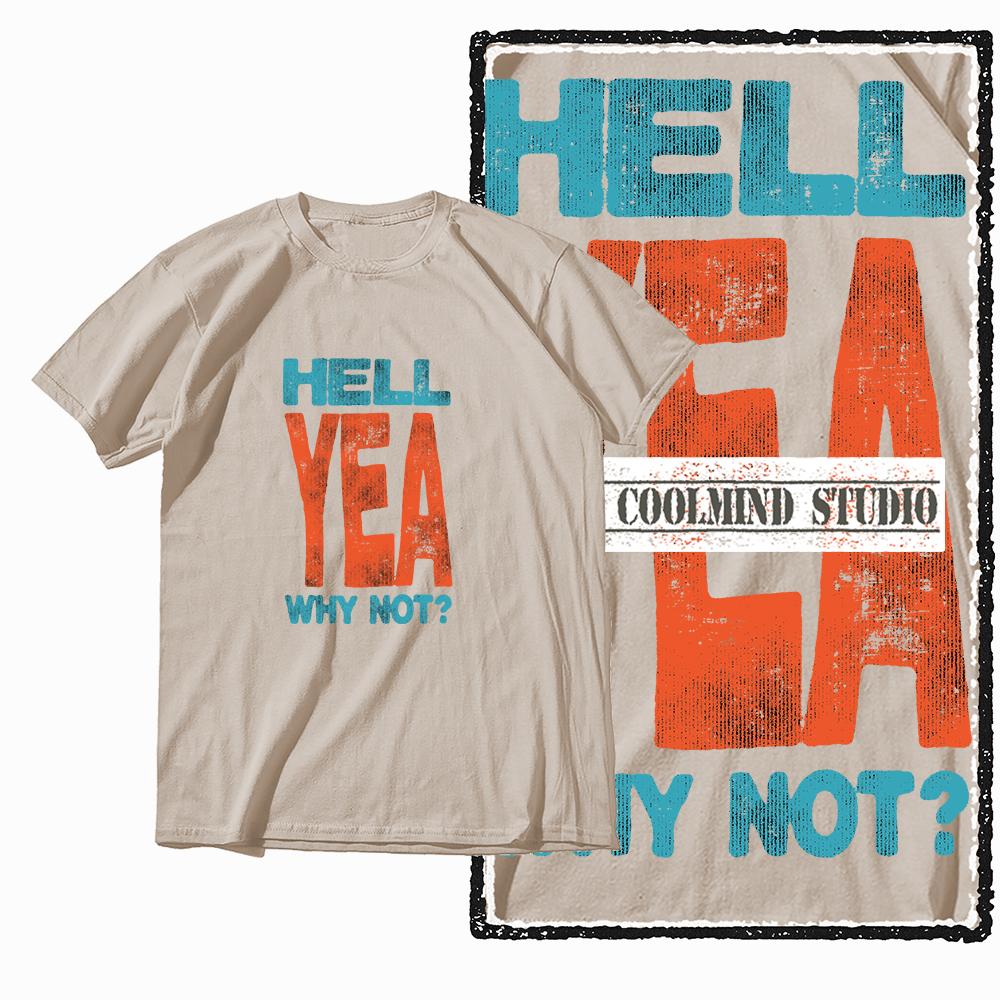 Футболка Coolmind X0074 Hell Yeah Attitude Hellfire Spirit с графическим принтом, эксклюзивная мужская футболка из хлопка, уличная одежда, футболка для мужчин.