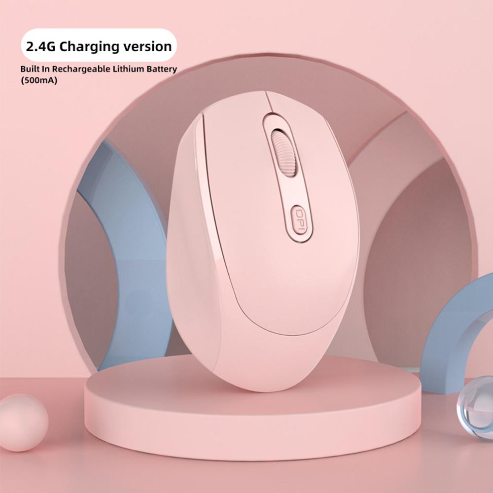 Rechargeable Wireless Mouse Dual Mode Bluetooth 5.1 Silent Pink Mice 2.4g Usb Wireless Gaming Mouse Gamer Accessories
