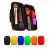Microphone Travel Storage Bag, Double Mic Protective Storage Box Shockproof Carry Case with Nonslip Rings Sponge Cover