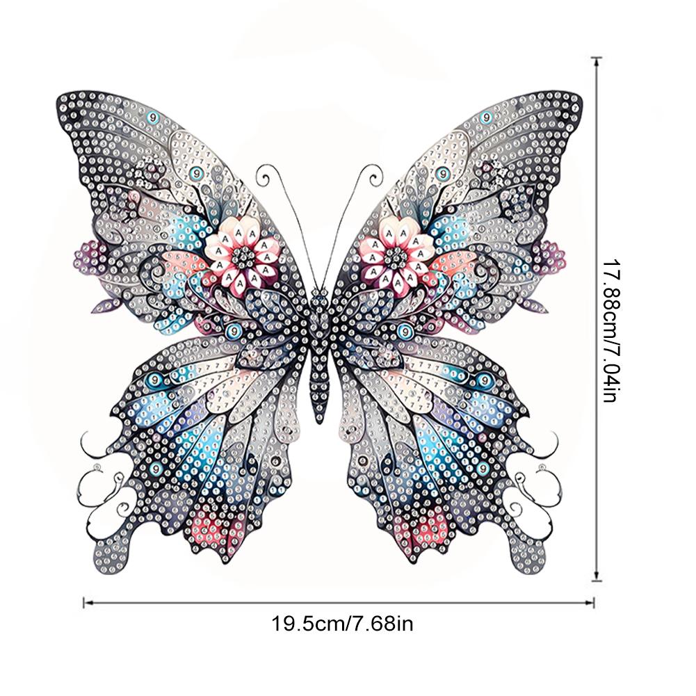 Butterfly Theme 2D Flat DIY Special Shape Hanging Diamond Art Kits Diamond Painting Set Diamond Art Pendant Wall Door Decoration