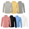 Toddlers Baby Boys Girls Basic Solid Color Turtleneck Stretchy T-Shirt Tops Cotton Long Sleeve Clothes Winter Baselayer Vest