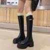 Модные черные длинные сапоги на тонкой и толстой подошве для женщин 2024 года, новые осенне-зимние сапоги в стиле рыцарского кроя