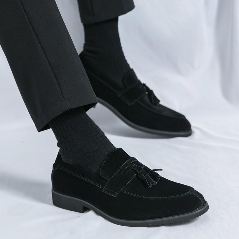 Бренд Мужские Весенние Удобные Заостренные Формальные Деловые Кожаные Туфли Высококачественные Мужские Дышащие Повседневные Лоферы с Кисточками