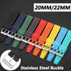 Watchdives 20mm Soft Rubber Watch Strap Hight Quality 22mm Sport Watch Band Quick Replacement Diving Waterproof Rubber Bracelet