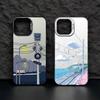 Серебристый чехол для телефона с железнодорожным пейзажем для Apple 17 Pro Max, 16/15, 14 New, 13/12 и 8P