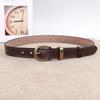 Уличный кемпинговый стиль Ретро Литературный и художественный стиль Нишевый дизайн Латунная пряжка-пинок Женский джинсовый ремень Ремень из коровьей кожи