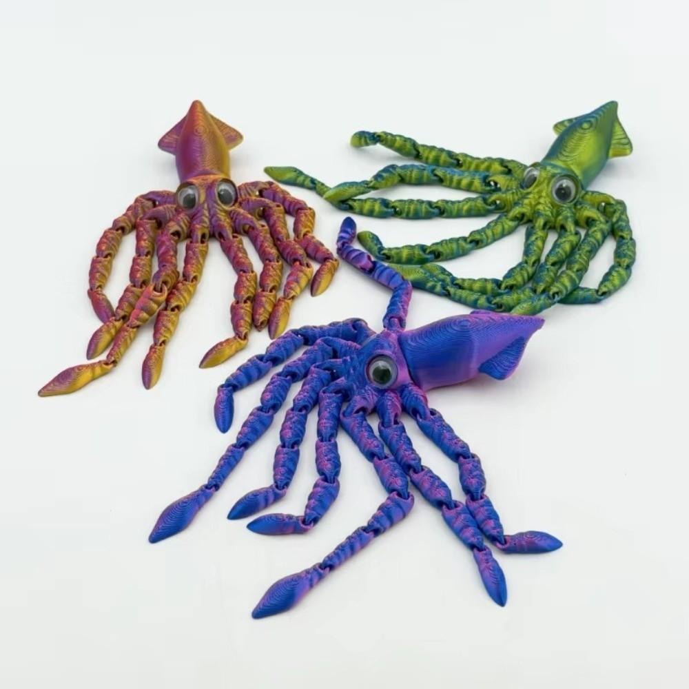 Action Figures 3D Printed Model Toy Movable Joints Octopus Model New Squid Model For Kids Gift