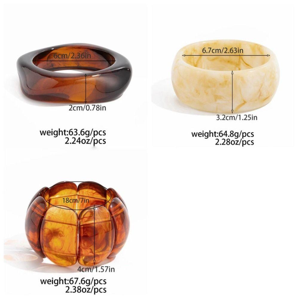 Y2K Необычный широкий браслет Бохо Ретро Кольцо на руку Креативный акриловый браслет Девушки