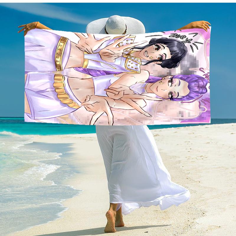 1pc KPop Demon Hunters160 Beach Towel, Comfortable and Thick, and Swimming/Bath/Picnic/Camping Towel, Suitable for Seaside Beaches