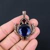 Уникальный лондонский голубой топаз, драгоценный камень, ювелирные изделия ручной работы, подвеска из чистой медной проволоки