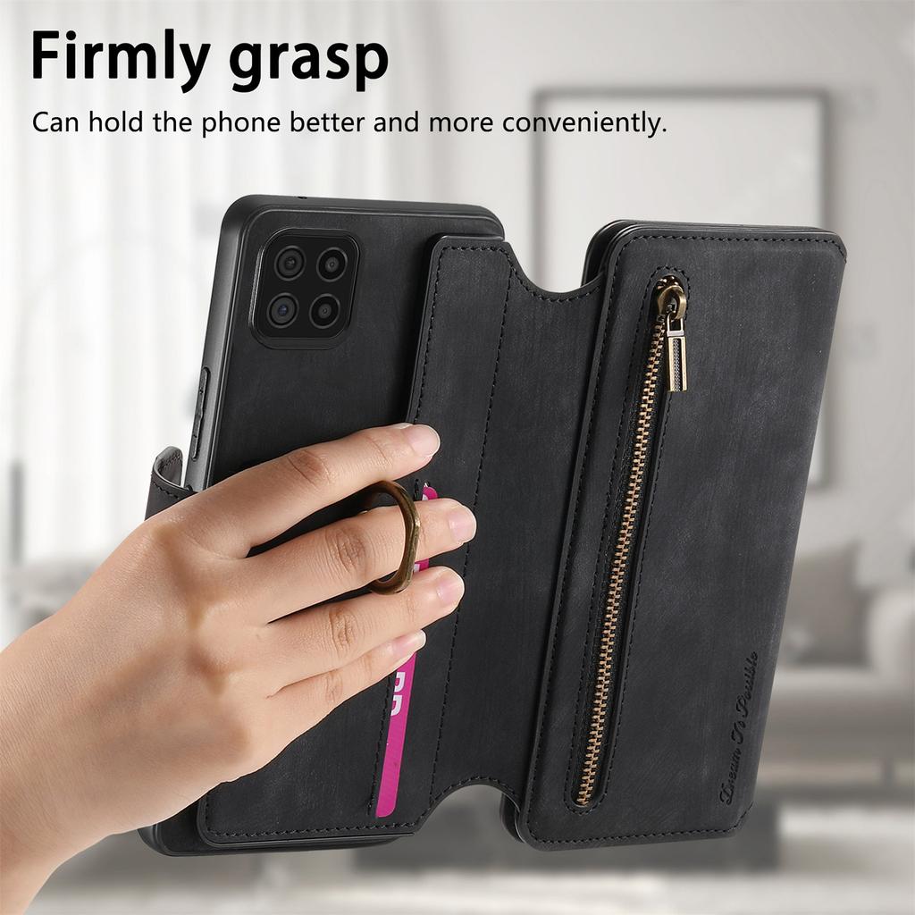 3-in-1 Luxury Leather Wallet Case for Samsung A13/A14/A15/A17...S21/S22/S23...w/ Stand, Shockproof, RFID, Multi-Slot & Zipper