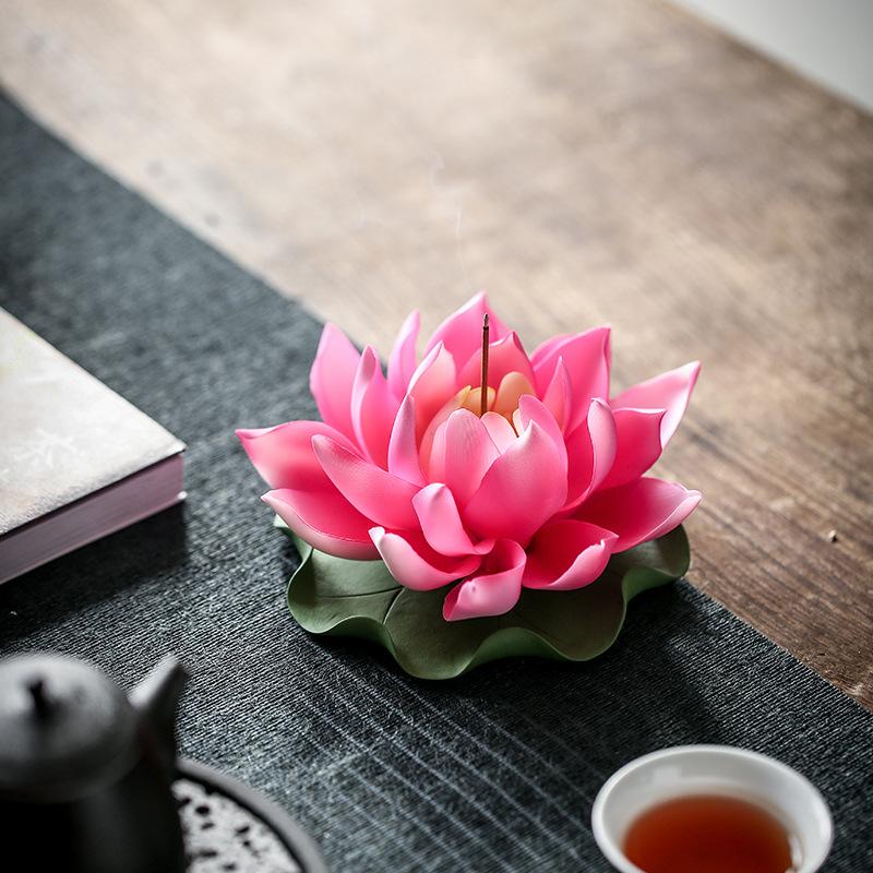 Керамическая печь для благовоний Lotus, держатель для благовоний из нити, точка ароматизации, благовония из сандалового дерева, украшение для дома Chenxiang