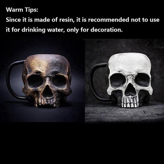 Кружка Череп Нержавеющая сталь Череп человека Кофейная чашка Жуткий Зомби Пивная кружка Танкард Чайная чашка Хэллоуин Тематическая вечеринка ужасов Подарок для мужчин