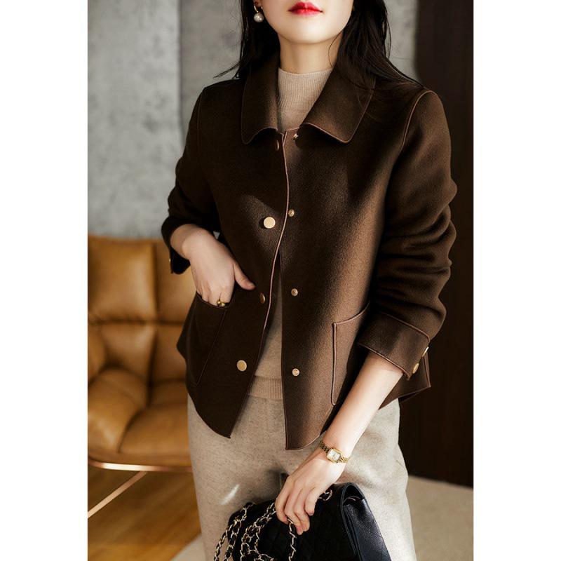 WTG391664VL: Stylish Japanese & Korean Double-Faced Wool Short Coat