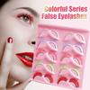 10Pair Fluffy Colored False Eyelashes Natural Color Lashes Extension Cat Eye False Eyelashes  Women