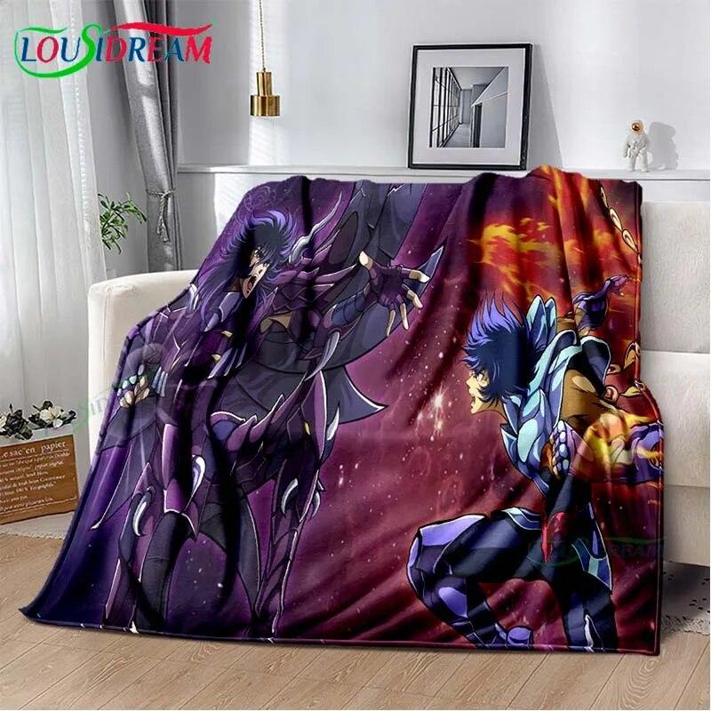 Saint Seiya 3D Printed Art Fleece Blanket for Beds Hiking Picnic Thick Quilt Bedspread Fleece Throw Blanket Picnic Blanket