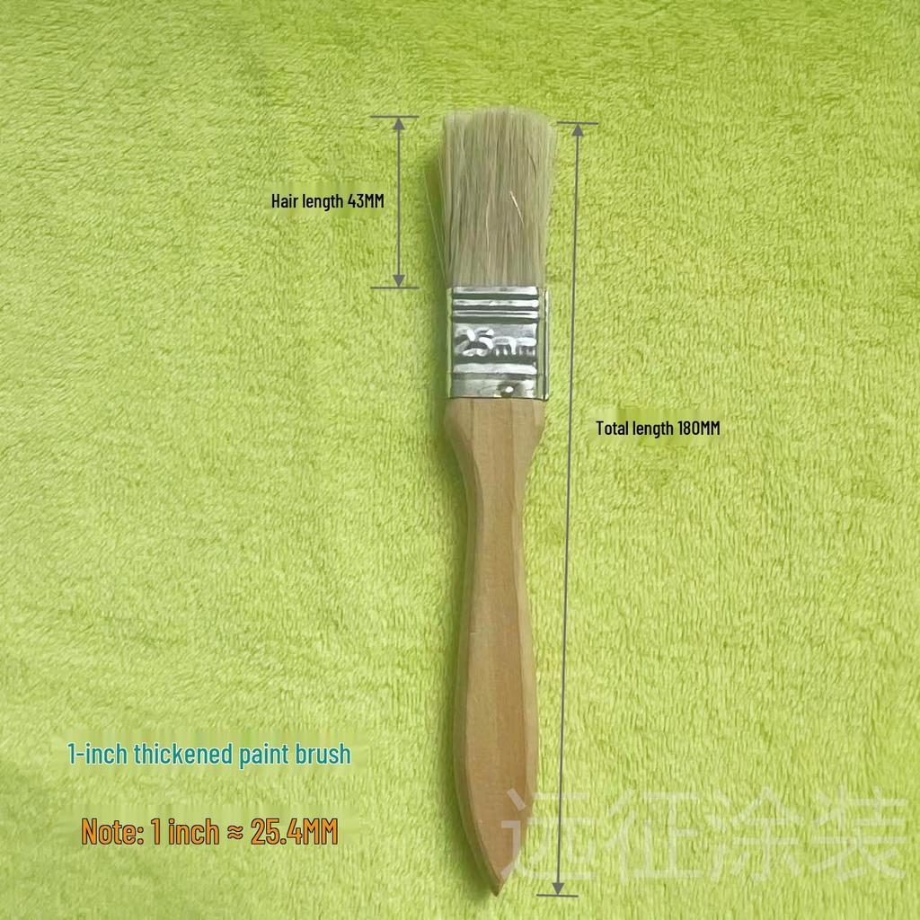 Brown Long Bristle Paint Brush Set - Sizes 1" To 8" for Dusting & Painting