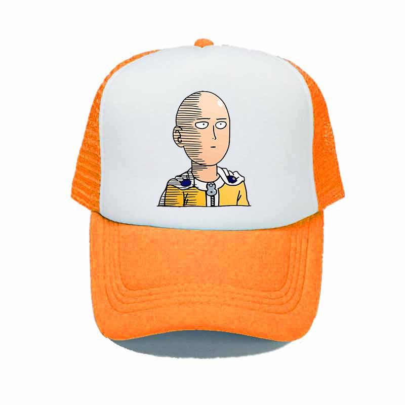 One Punch Man Mesh Dad Hat Japanese Anime Fans Casual Bone Gorras Cap For Women Unisex Webcomic Bald Hero Baseball Cap YY316