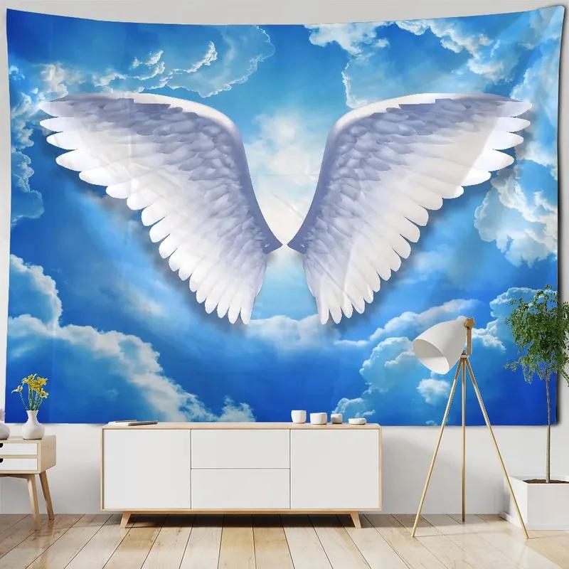 Гобелен с узором «Космические крылья фантазии» для украшения стен дома, гобелен для спальни, гостиной, гобелен