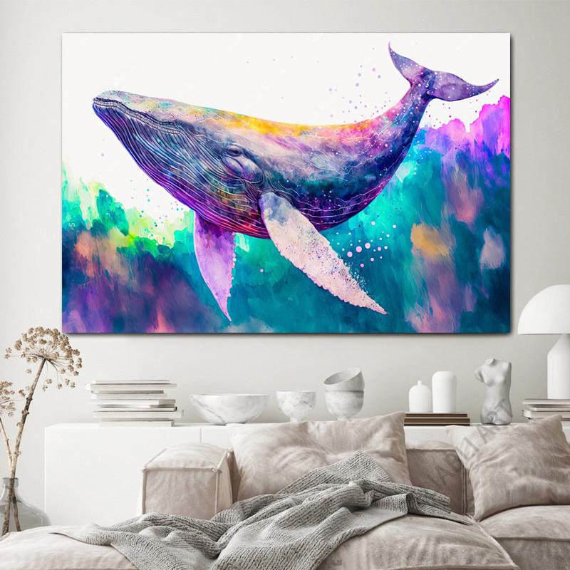 Синяя морская черепаха, холст, картина, кит, настенное искусство, морская жизнь, медведь гризли, ловящий рыбу, постеры, принты для украшения детской комнаты