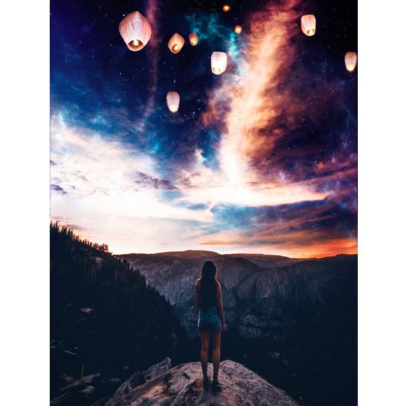 5D DIY Алмазная картина Луна Вид Алмазная вышивка Набор для вышивки крестом Полный горный хрусталь Мозаика Домашний декор