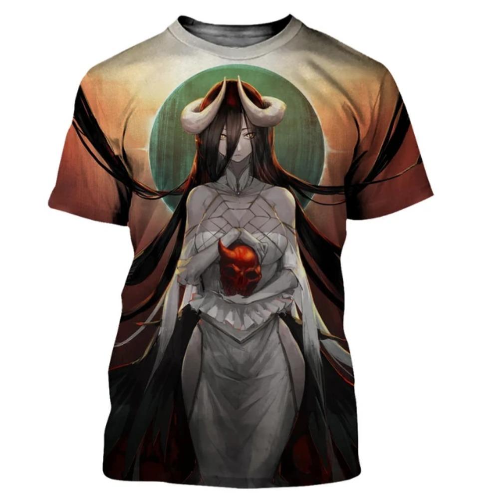 Футболки Overlord Anime Albedo Sexy Girl 3D Print Streetwear Мужская Женская Мода Большие Футболки Harajuku Футболки Топы Одежда