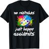 Забавная футболка художника-артиста «Нет ошибок, только счастливые случайности»