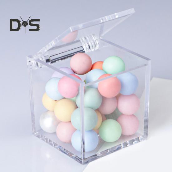 Прозрачные акриловые коробки, маленькие квадратные кубические контейнеры с крышкой, пластиковый органайзер для хранения конфет, таблеток, крошечных ювелирных изделий