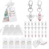 20pcs Party Favours Guardian Angel Keychain Colorful Baby Baptism Souvenir Wedding Decorations Wedding Favors for Guests