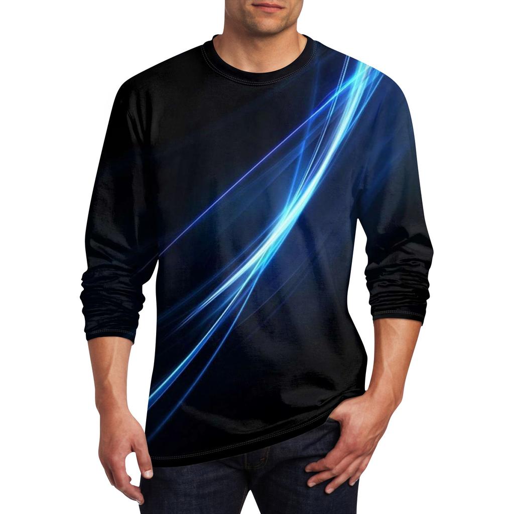 Men's T Shirt O-Neck Clothing Apparel Outdoor Long Sleeve Print Fashion Designer Vintage