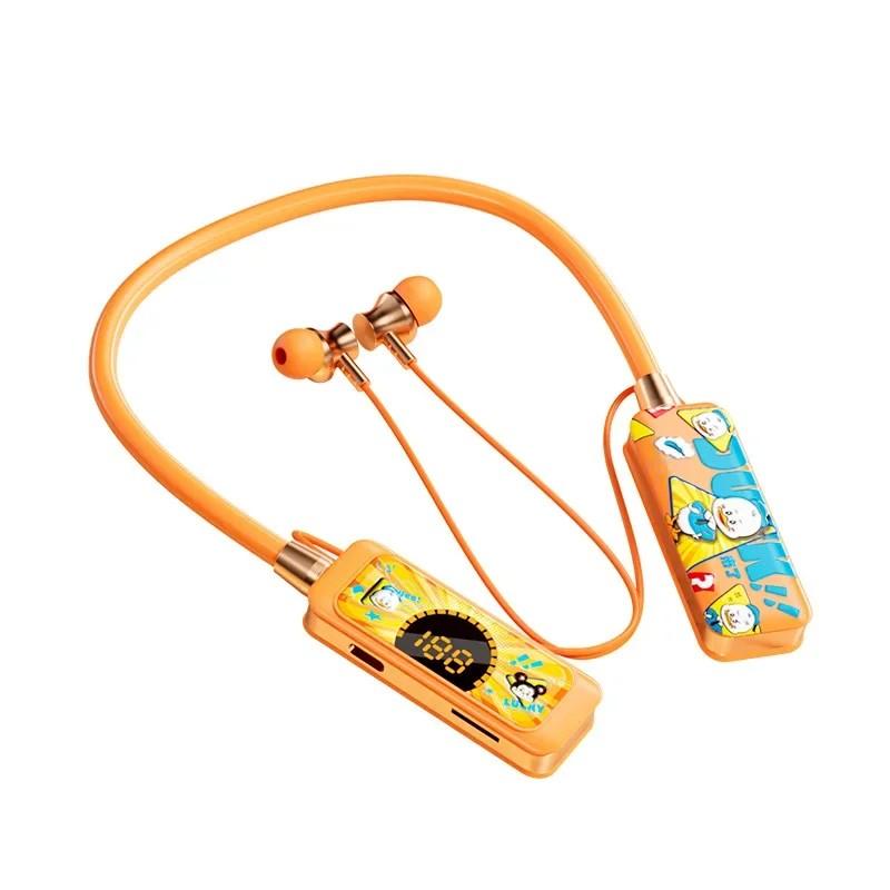 Bluetooth 5.4 Headphones Neckband Earphones Bluetooth Headsets Noise Reduction Earbuds Voice Assistant Ears Back Support TF Play