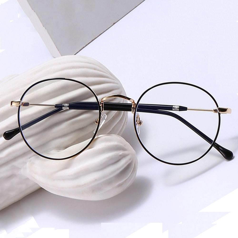 New Fashion Anti-Blue Light Glasses Women Men Round Frame Optical Glasses Eye Protection Office Computer Goggles Ultra Lighth