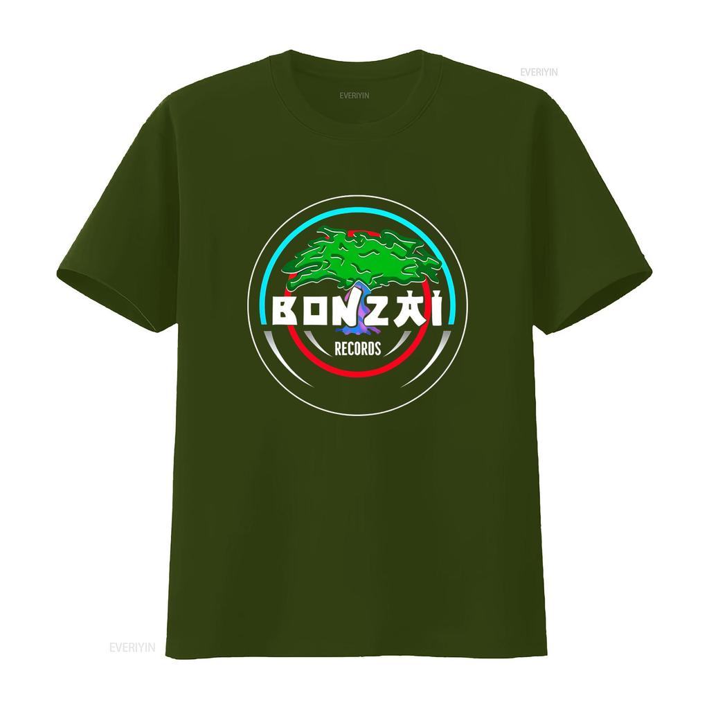 Bonzai Records Футболка Техно Транс Хардкор Все Размеры S M L XL 2XL Черный Серый винтажный Стиранный Растянутый модный Универсальный
