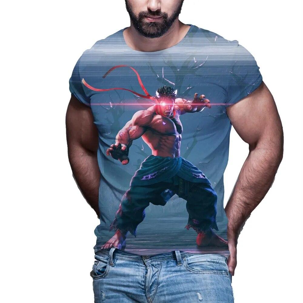 Fighting Game Street Fighter T-Shirts 3D Print Men Women Fashion Oversized Short Sleeve T Shirt Harajuku Kids Tees Tops Clothing