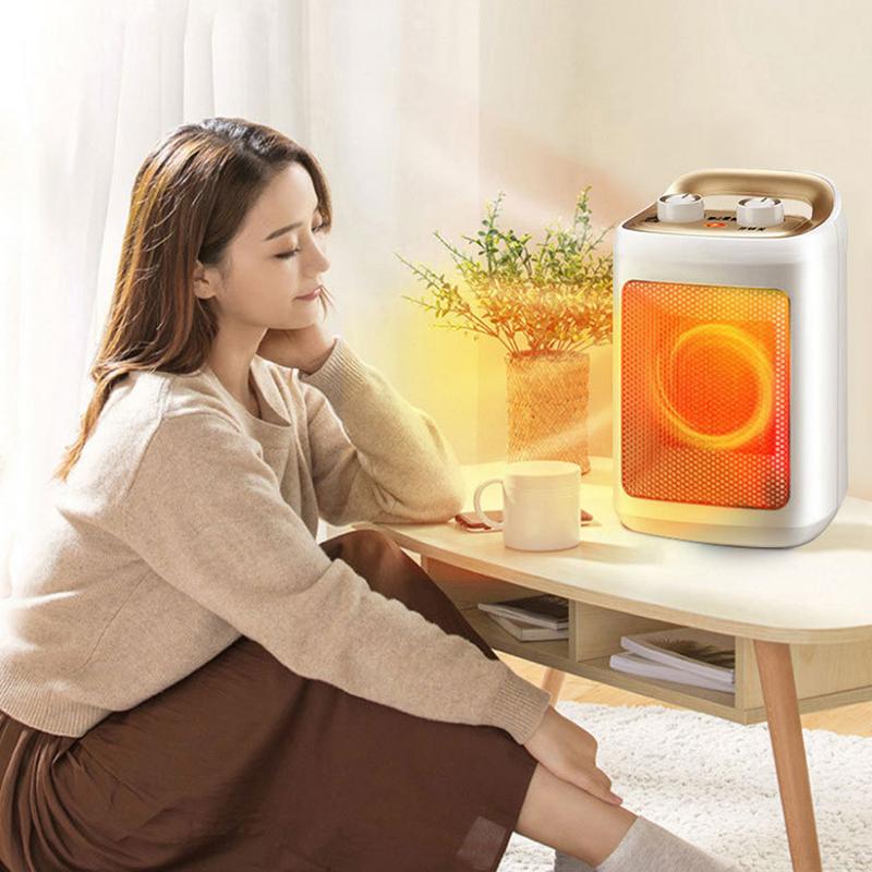 Электрический обогреватель 220 В, портативный обогреватель, защита от перегрева и опрокидывания, отопление и охлаждение с использованием нагревателя PTC для дома