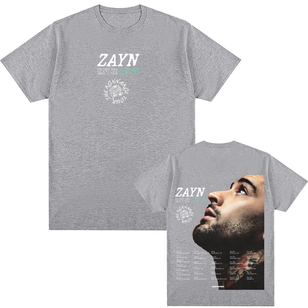Футболка Zayn Malik Певец THE KONNAKOL TOUR Футболка с коротким рукавом Женская/мужская 100% Хлопок Готическая Повседневная Футболка