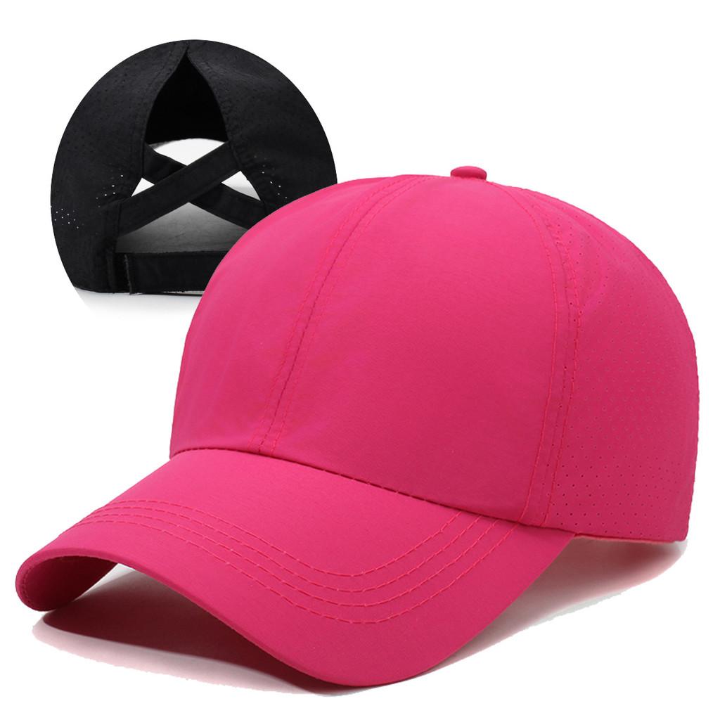 Summer Cap Baseball With Breathable Mesh Cross Design And Solid Color Daily For