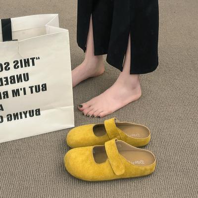Модные тапочки Женские Летние Женские Туфли Закрытый Носок Лоферы Шлепанцы 2025 Мягкие Повседневные Домашние Тапочки Женские Летние Закрытый Носок Женская Обувь