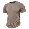 Men's Round Neck T-shirt Cotton Solid Color Short Sleeve Basic Tee Pullover