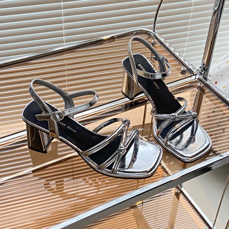 Женские босоножки, летние, новые, на квадратном каблуке, модные, римские, сандалии, черно-белые, с открытым носком, женские туфли, размер 33-40