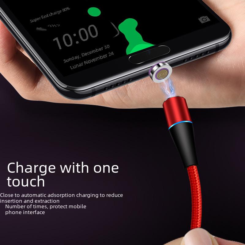 5A High-Speed Magnetic Charging Cable for Apple, Android, Type-C - 3-in-1 5V/3A