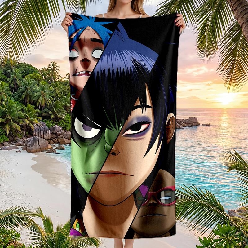Gorillaz Fashion Beach Towel: Ideal for Summer Adventures Soft, absorbent and quick drying suitable for swimming and bathing