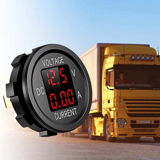 Цифровой вольтметр-амперметр, универсальный высокоточный двойной светодиодный дисплей, напряжение тока автомобиля 12-24 В