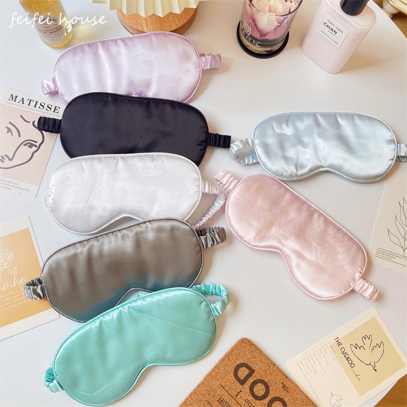 Reversible Satin Sleep Mask with Elastic Band for Ultimate Blackout, Breathable Eye Protection, and Travel Comfort.